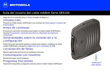 Manual del fabricante Motorola SB 5101i - Ono