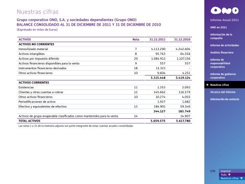 Informe Anual 2011 - Ono