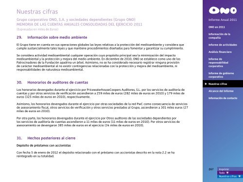 Informe Anual 2011 - Ono