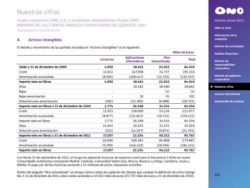 Informe Anual 2011 - Ono