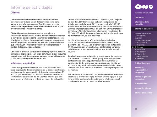 Informe Anual 2011 - Ono