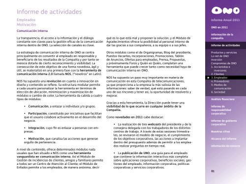 Informe Anual 2011 - Ono