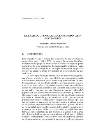 El lÃ©xico juvenil de la clase media-alta santiaguina - OnomÃ¡zein