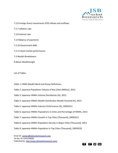 JSB Market Research: Ultra HNWIs in Japan 2014