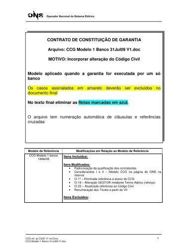 CONTRATO DE CONSTITUIÃÃO DE GARANTIA Arquivo: CCG ...