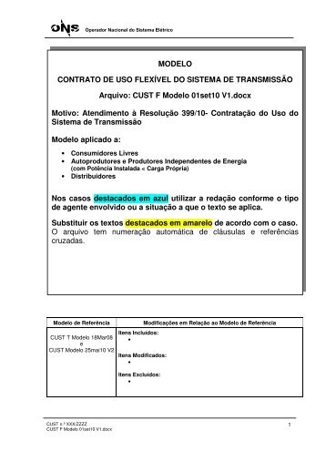 CUST F - Contrato de Uso FlexÃ­vel do Sistema de TransmissÃ£o - ONS