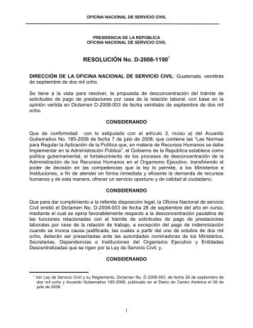 oficina nacional de servicio civil guatemala gu 237 a normativa para el pago de prestaciones laborales onsec oficina nacional de servicio civil guatemala gu 237 a normativa para el pago de prestaciones laborales onsec