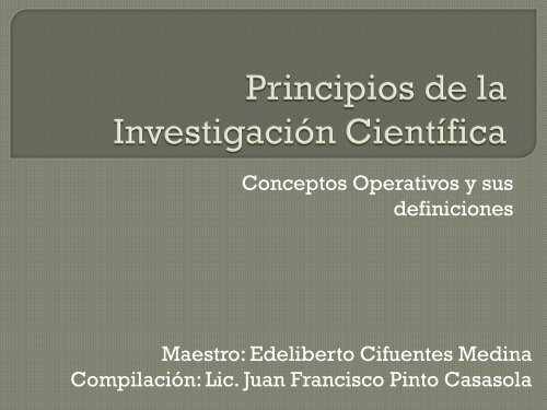 Principios de la Investigación Científica - onsec