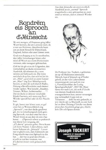RondrÃ«m eis Sprooch an d'JÃ©inescht - Ons Stad