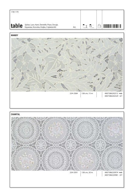 Fleckgeschützte Tischbeläge Stain-resistant table coverings Antivlek ...