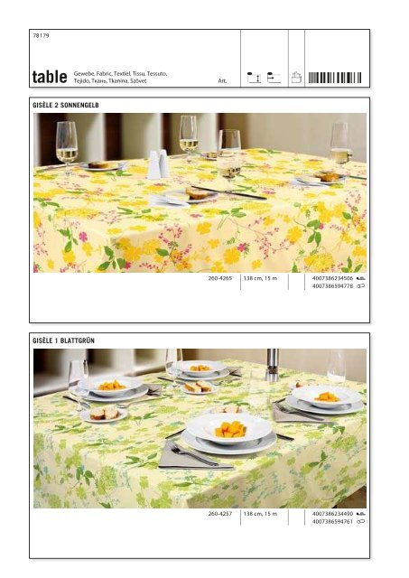 Fleckgeschützte Tischbeläge Stain-resistant table coverings Antivlek ...