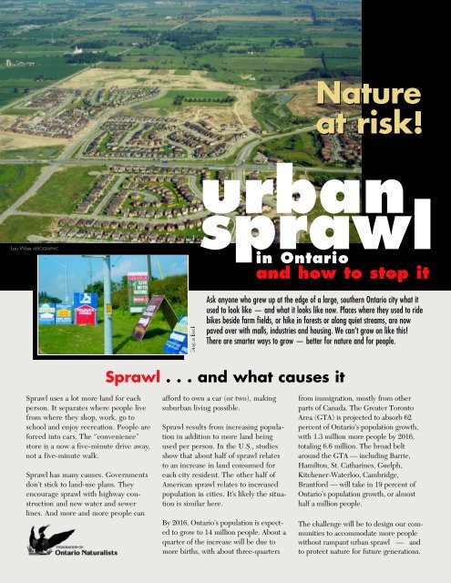 Urban Sprawl - Ontario Nature
