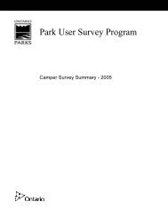 Park User Survey Program - Ontario Parks