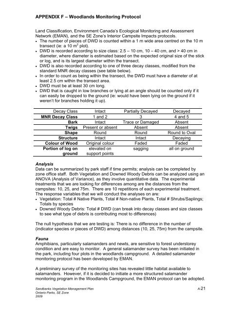 Sandbanks Draft Veg Mgmt Plan - Ontario Parks