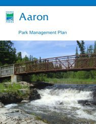 Park Management Plan - Ontario Parks