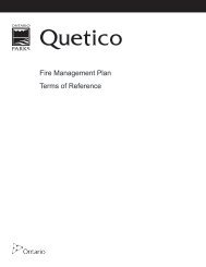 Quetico Fire Management Plan Terms of Reference - Ontario Parks