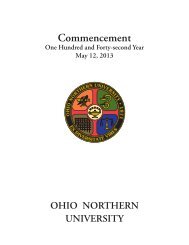Download the 2013 Commencement Program - Ohio Northern ...