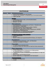 Checkliste Einrichtung Kindergarten - Kindernet