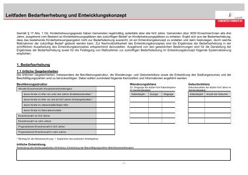 Leitfaden Bedarfserhebung und Entwicklungskonzept - Kindernet