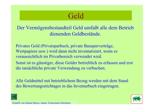 Abschreibung - Landwirtschaftliche Berufs- und Fachschulen