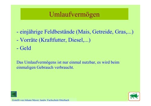 Abschreibung - Landwirtschaftliche Berufs- und Fachschulen