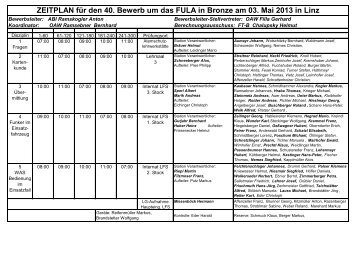 ZEITPLAN fÃ¼r den 40. Bewerb um das FULA in Bronze am 03. Mai ...