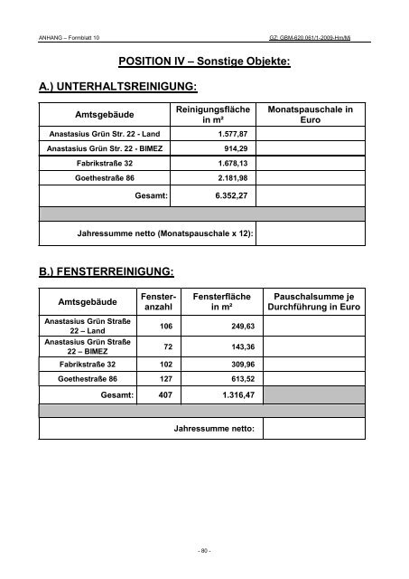 Musterausschreibung Reinigung - Oberösterreichischer ...