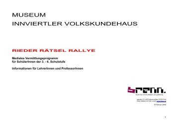 Rieder RÃ¤tsel Ralley - OberÃ¶sterreichischer Museumsverbund