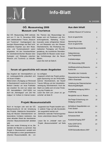 Museumsinfoblatt Nr. 03-04/2006 - OberÃ¶sterreichischer ...