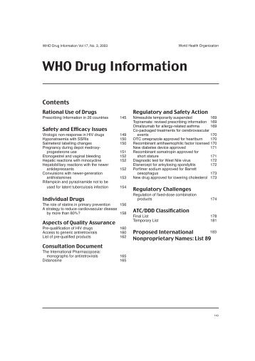 ATC/DDD Classification - World Health Organization