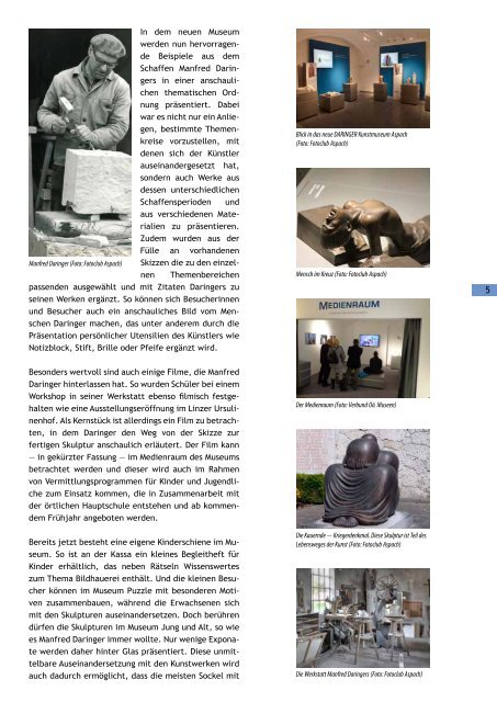 Museumsinfoblatt - Oberösterreichischer Museumsverbund