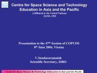 Centre for Space Science and Technology Education in Asia and ...