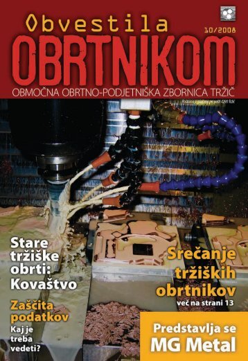 Obvestila oktober 2008 - ObmoÄna obrtno-podjetniÅ¡ka zbornica TrÅ¾iÄ