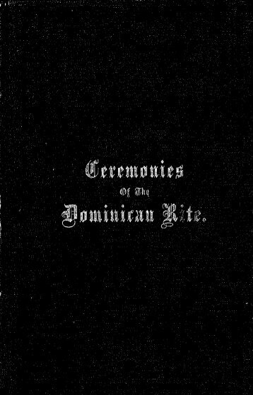 Ceremonies of the Dominican Rite [New York: McBreen, 1877]