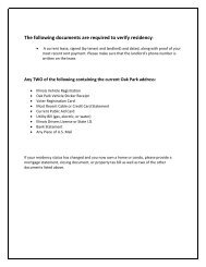 The following documents are required to verify residency: - Oak Park ...
