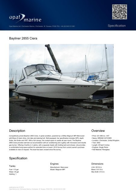 Bayliner 2855 Ciera - Opal Marine