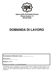 DOMANDA DI LAVORO - Opera della Primaziale Pisana