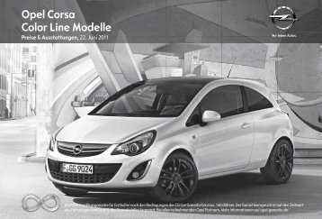 Opel Corsa Color Line Modelle - Opel-Infos.de