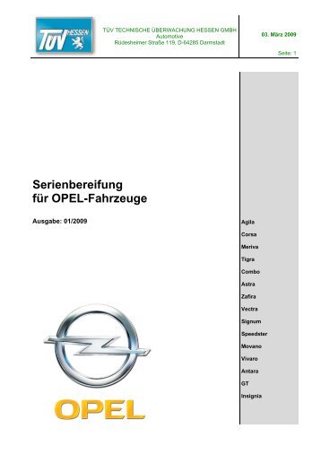 Serienbereifung Opel.pdf - Opel-Infos.de