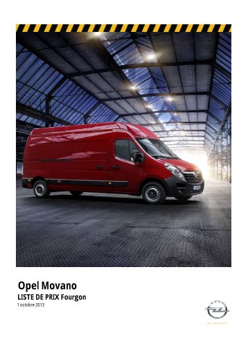 Opel Movano LISTE DE PRIX Variantes pour conversion