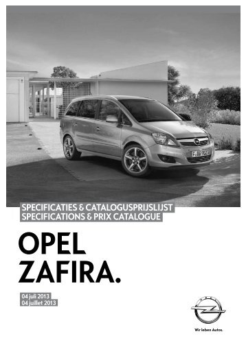 specificaties & catalogusprijslijst specifications & prix catalogue - Opel