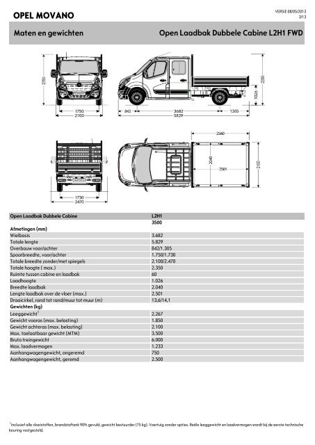 Opel Movano - Chassis Cabine Kipper