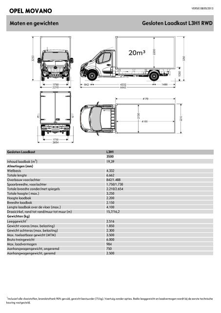 Opel Movano - Chassis Cabine Kipper