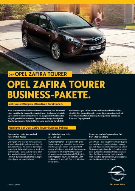 OPEL ZAFIRA TOURER BUSINESS-PAKETE.