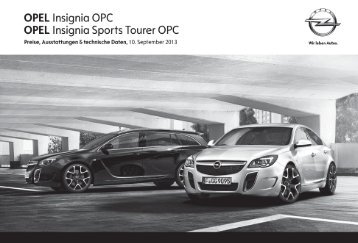 Opel Insignia OPC Preisliste MY 14