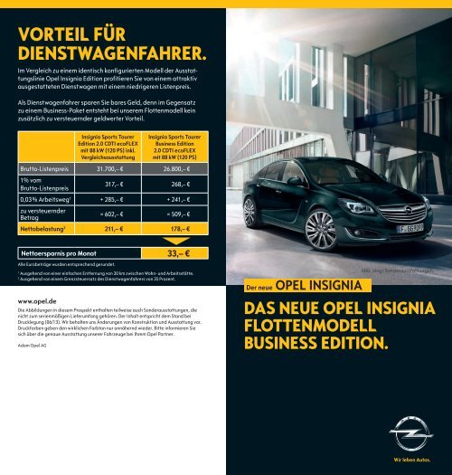 Insignia Business Edition Flyer - Opel