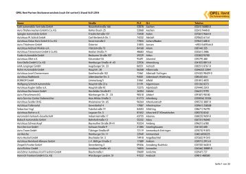 Opel Rent Partner Stationen in Deutschland