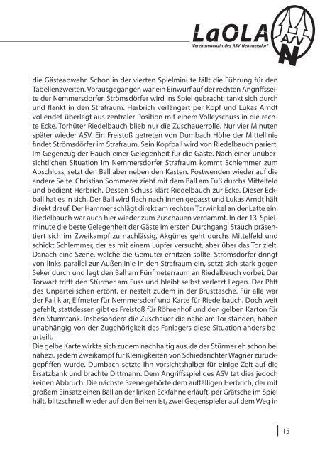 LaOLA - Das Vereinsmagazin des ASV Nemmersdorf - Ausgabe 12 vom 11.5.2014