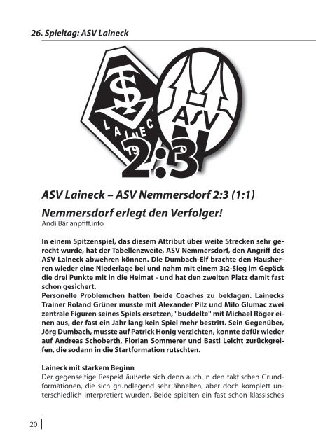 LaOLA - Das Vereinsmagazin des ASV Nemmersdorf - Ausgabe 12 vom 11.5.2014