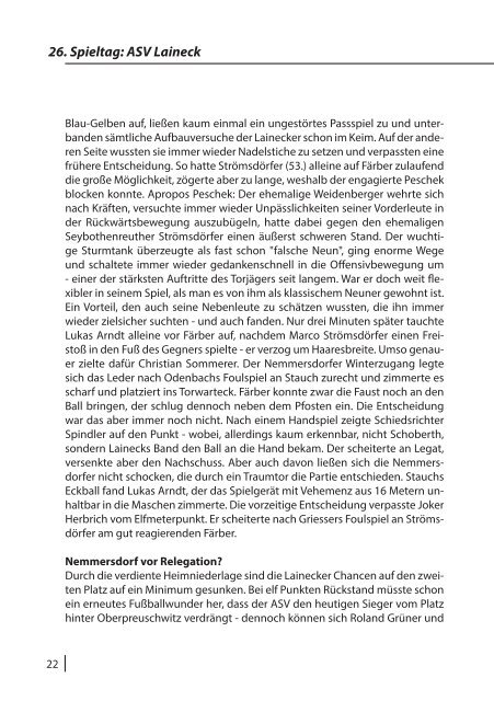 LaOLA - Das Vereinsmagazin des ASV Nemmersdorf - Ausgabe 12 vom 11.5.2014